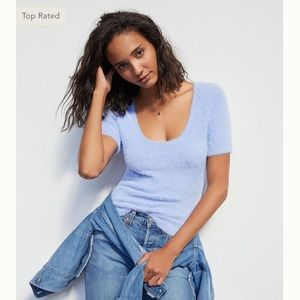 Anthropologie Rona Eyelash Sweater Tee 